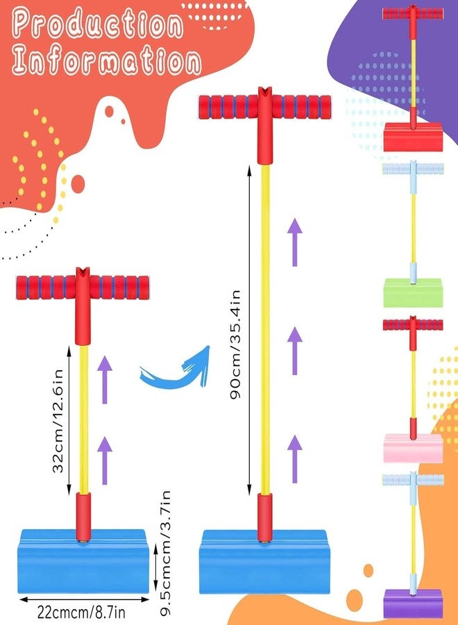 TECH LOGO ELECTRONICS عصا القفز للأطفال الصغار، عصا قفز مرنة مصنوعة من الفوم المتين، تصدر أصوات صرير، تحسن التوازن، لعبة قفز مناسبة للأطفال من عمر 10 سنوات فما فوق (أخضر) - Image 2
